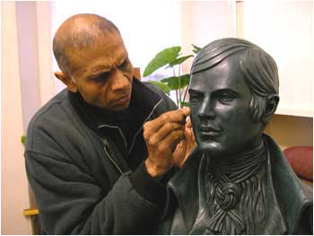 Robert Burns sculpture at wax model stage